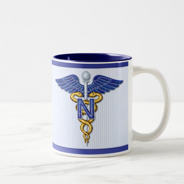 Taza Bicolor Enfermería Caduceus (Derecha)
