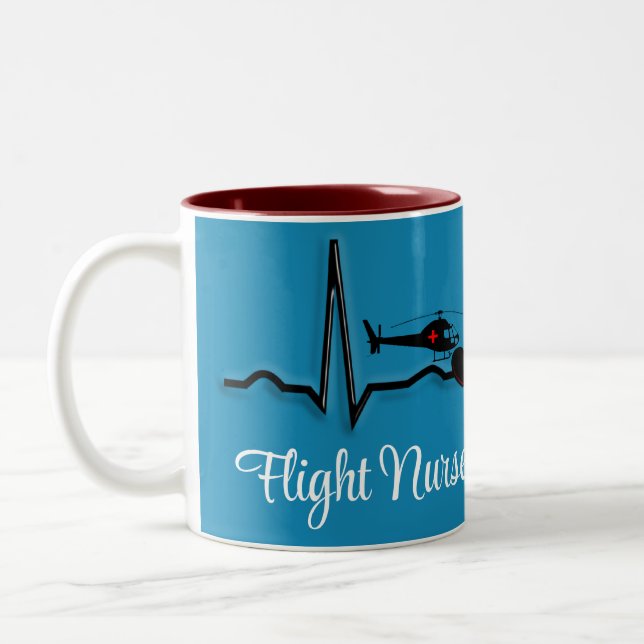 Taza Bicolor Enfermero de vuelo QRS y Helicopter Blue (Izquierda)
