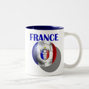 Taza Bicolor Engranaje del fútbol de Francia para los fanáticos