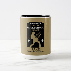 Taza Bicolor Enhorabuena Examen de guitarra rock