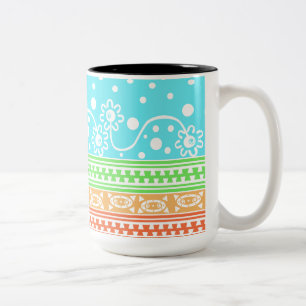 Taza Bicolor Enredo de Cremallera Azteca en Pastel