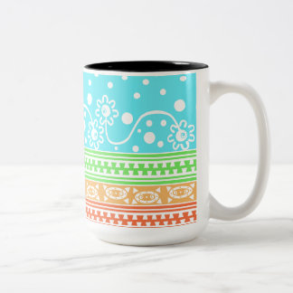Taza Bicolor Enredo de Cremallera Azteca en Pastel