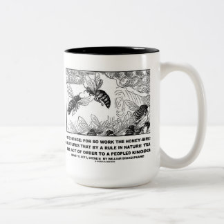 Taza Bicolor Enrique V Shakespeare de las abejas del trabajo de