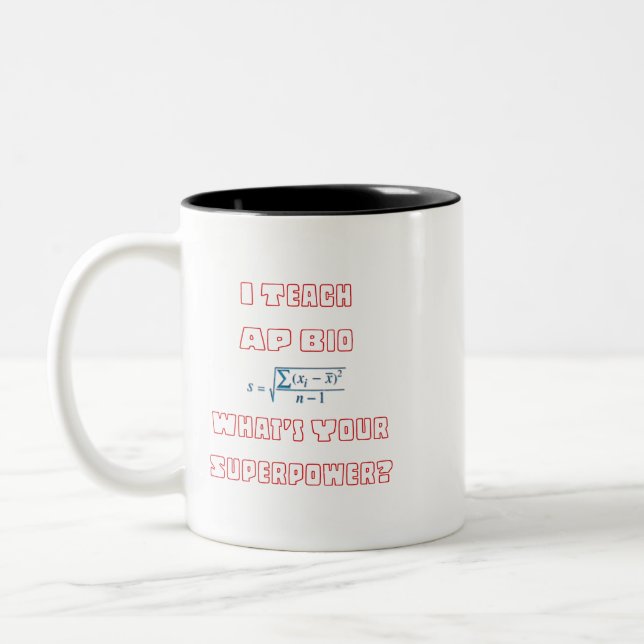 Taza Bicolor Enseño Biología AP ¿Cuál es tu superpoder? (Izquierda)