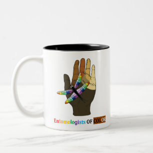 Taza Bicolor Entomólogos del logo de Color