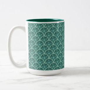 Taza Bicolor Entramado Verde azulado Náutico