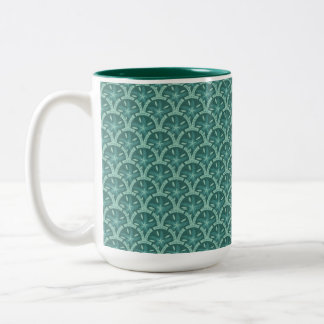 Taza Bicolor Entramado Verde azulado Náutico