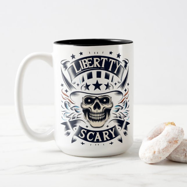 Taza Bicolor Entre la oscuridad y la luz (Con donut)
