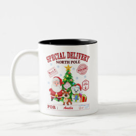 Taza Bicolor Entrega especial Polo Norte Santa Claus