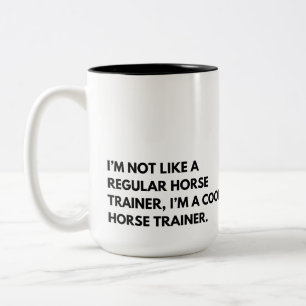 Taza Bicolor Entrenador de Caballos Frase Divertida