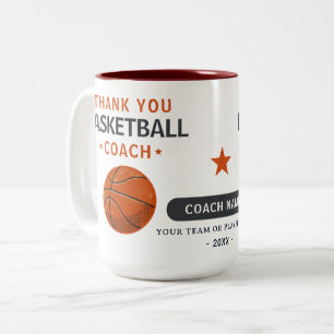 Taza Bicolor Entrenador de jugador de equipo de baloncesto mode
