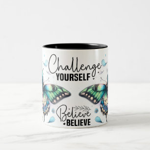 Taza Bicolor Envoltorio de Mariposa Inspirador