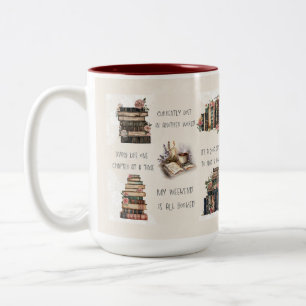 Taza Bicolor Envoltura de cita de amante de libros linda
