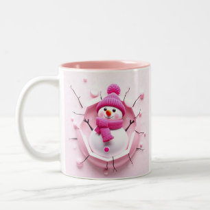 Taza Bicolor Envoltura de tazón de muñón de nieve de 3 d, tazón