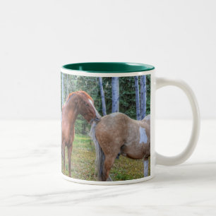 Taza Bicolor Equine Photo de amante de los caballos en un ranch