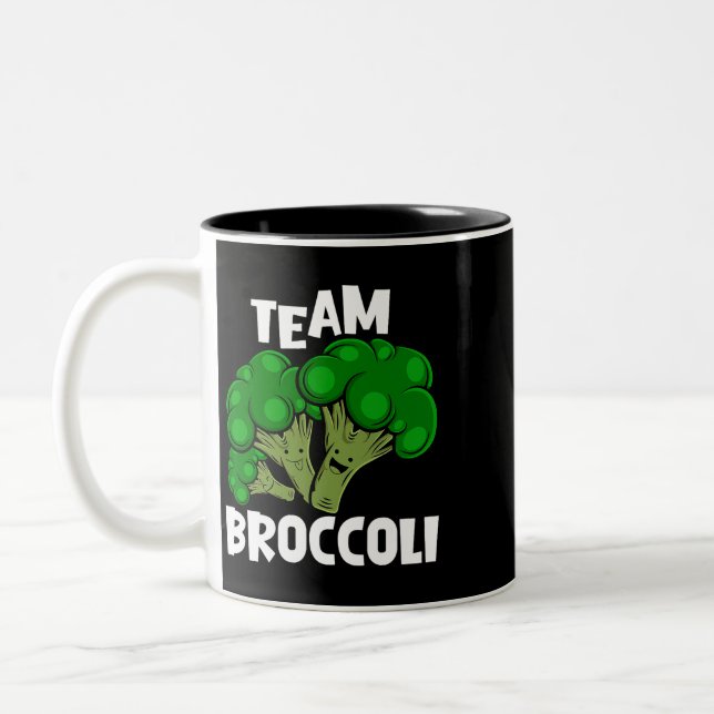 Taza Bicolor Equipo Broccoli Vegan Vegetariano (Izquierda)