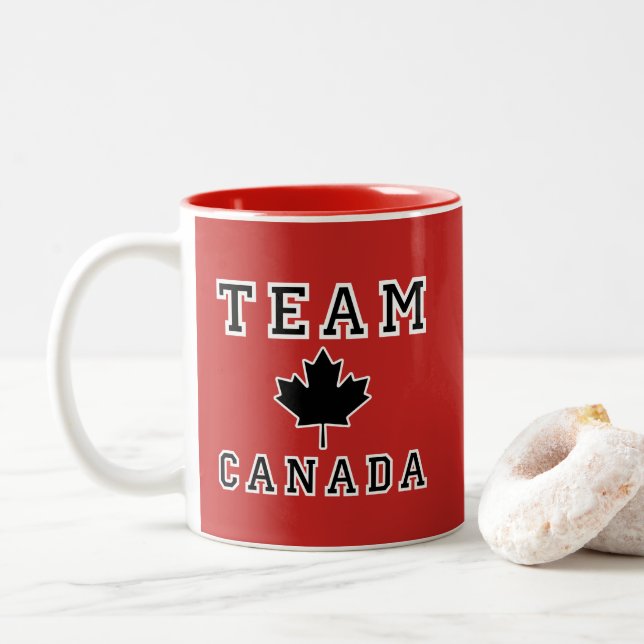 Taza Bicolor Equipo Canadá (Con donut)