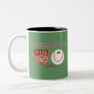 Taza Bicolor Equipo de guantes de béisbol y béisbol