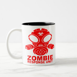 Taza Bicolor Equipo de la respuesta del zombi de la careta