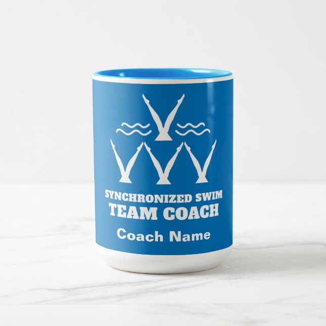 Taza Bicolor Equipo De Natación Sincronizado (Centro)
