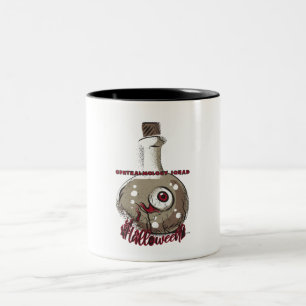 Taza Bicolor Equipo de Oftalmología - Globo Ocular de Halloween