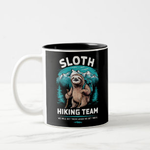 Taza Bicolor Equipo de senderismo de perezoso retro regalo vint