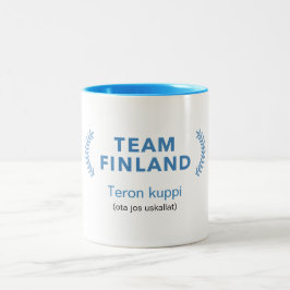 Taza Bicolor Equipo Finlandia + nombre