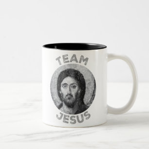 Taza Bicolor Equipo Jesús: Icono del Pantocrador de Cristo