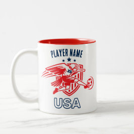 Taza Bicolor Equipo Nacional Águila de Fútbol de EE. UU. Acción