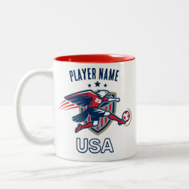 Taza Bicolor Equipo Nacional Águila de Fútbol de EE. UU. Acción