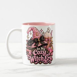 Taza Bicolor Era de Bruja Acogedora Rosa Halloween 