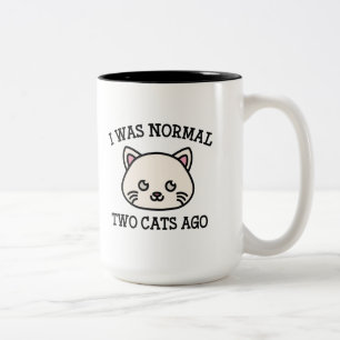 Taza Bicolor Era hace dos gatos normales