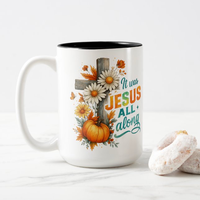 Taza Bicolor Era Jesús... (Con donut)