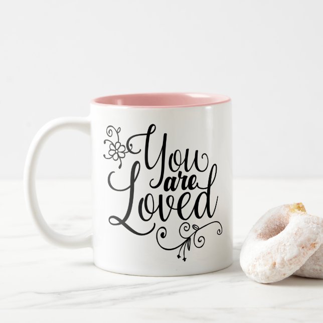 Taza Bicolor Eres amado (Con donut)