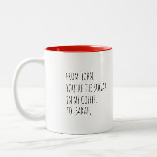 Taza Bicolor Eres el azúcar en mi café, Día de San Valentín