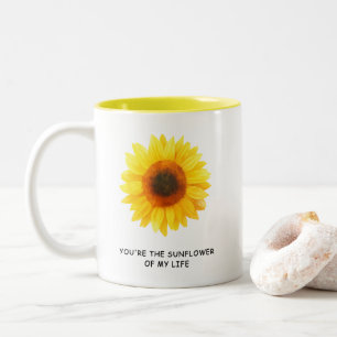 Taza Bicolor Eres El Girasol De Mi Vida Regalo De Acuarela