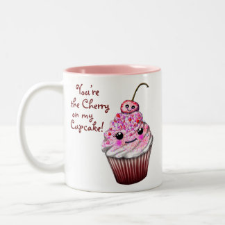 Taza Bicolor "¡Eres la cereza de mi pastel!" Kawaii Mug