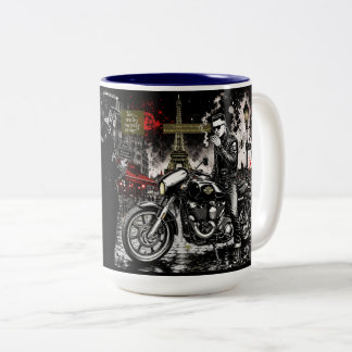Taza Bicolor "¿Eres psychobilly o motero?"