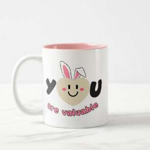 Taza Bicolor Eres un valioso arte motivacional - Corazón lindo