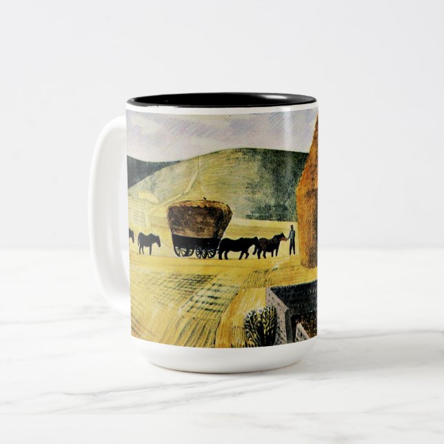 Taza Bicolor Eric Ravilious - Furlongs (Anverso izquierdo)