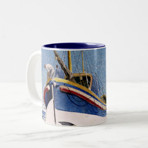 Taza Bicolor Eric Ravilious - Lifeboat en Adelburgh