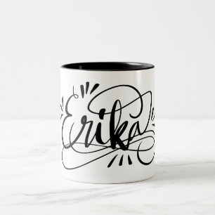 Taza Bicolor Erika - Mug con letras a mano personalizada con no
