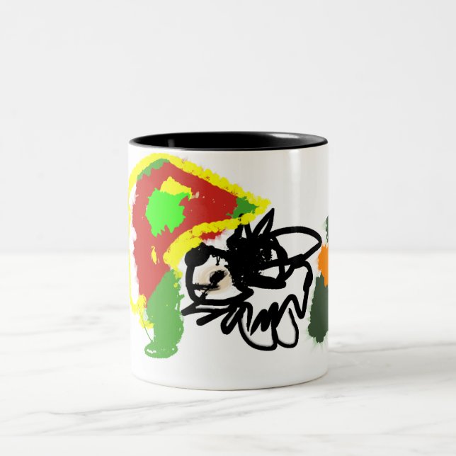 Taza Bicolor Erizo jugando otoño (Centro)