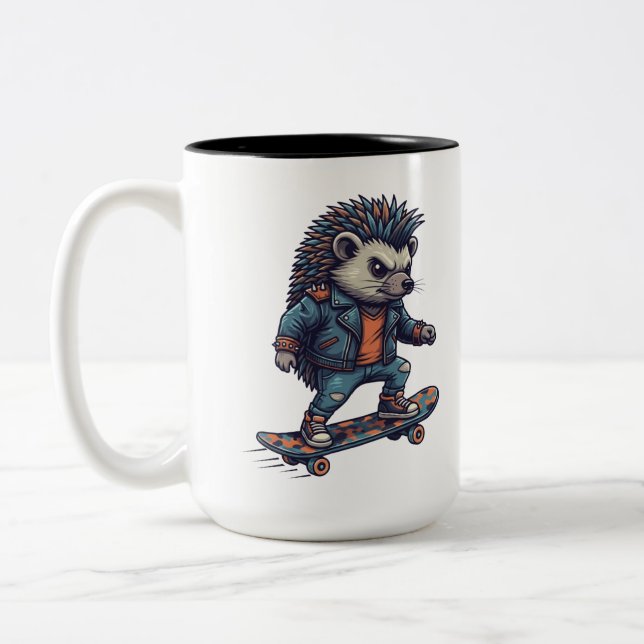 Taza Bicolor Erizo Skater (Izquierda)