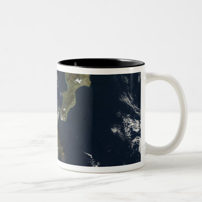 Taza Bicolor Erupción del monte Etna en Sicilia (Derecha)