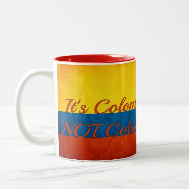 Taza Bicolor "Es Colombia, no Columbia " (Izquierda)