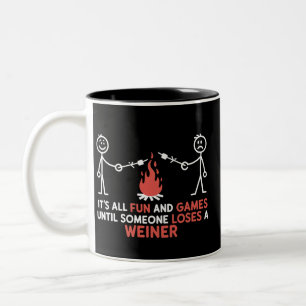 Taza Bicolor Es divertido hasta que alguien pierde un perrito c