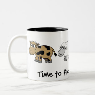 Taza Bicolor ¡Es hora de alimentar a los animales! Agricultores