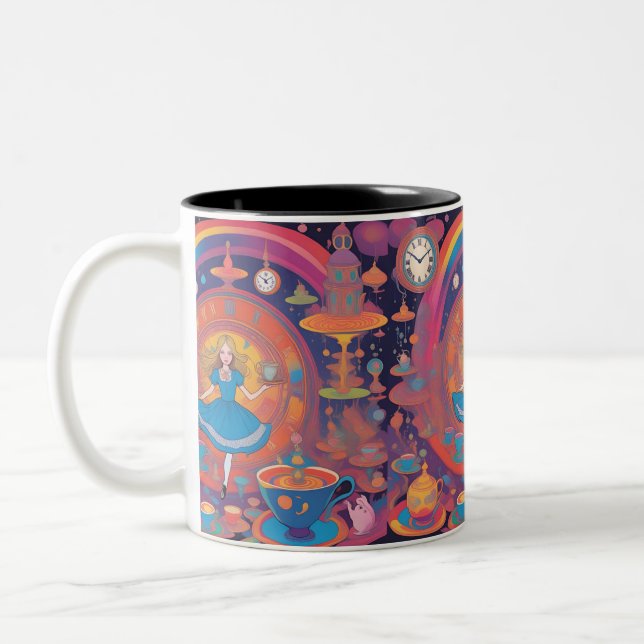 Taza Bicolor Es hora del té Alice Mugs (Izquierda)
