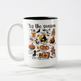 Taza Bicolor Es la Temporada Doodles de Halloween - Espeluznant